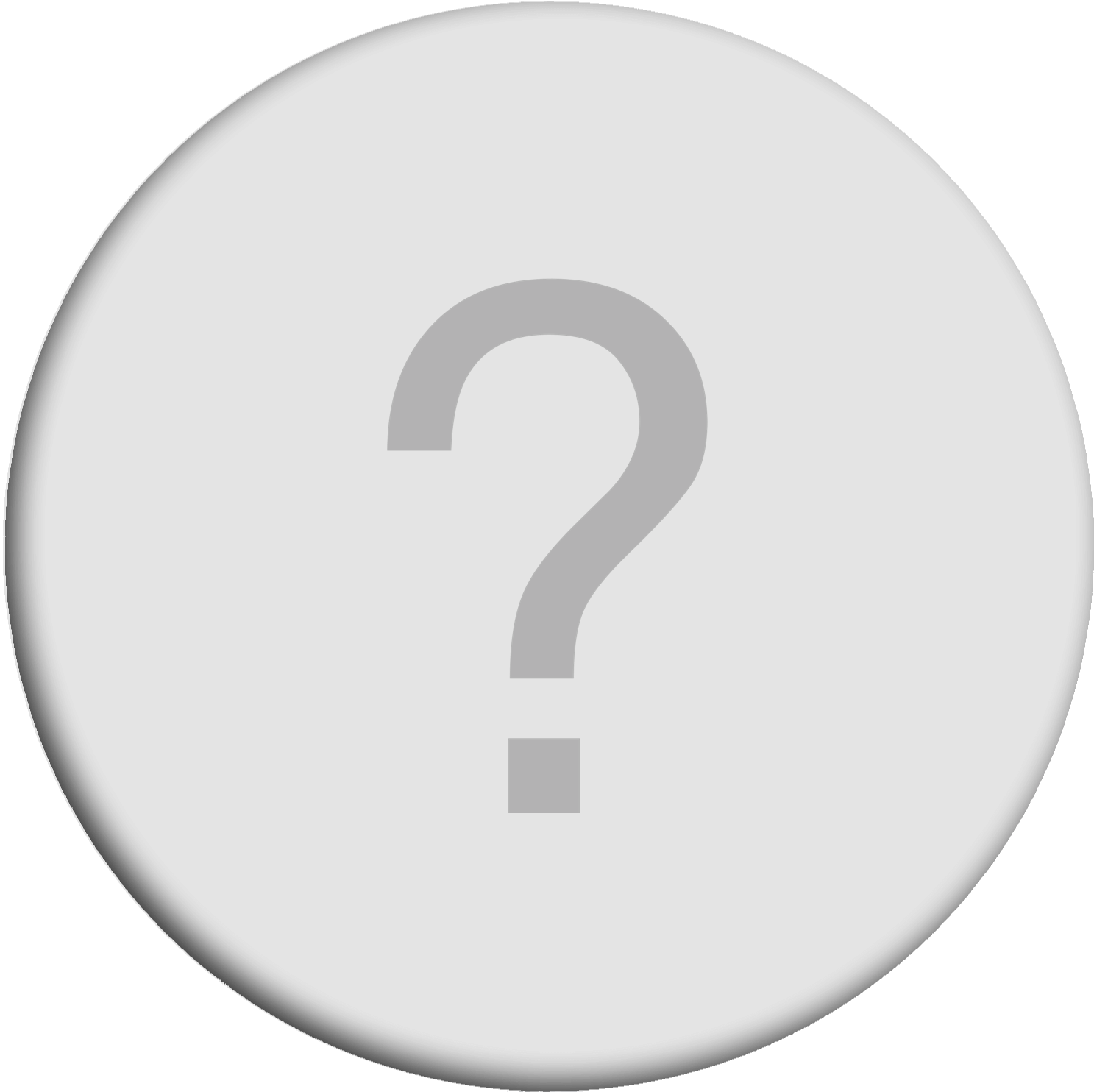 A blank sphere marked with a question mark
